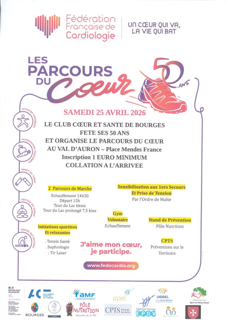 Les parcours du cœur organisé par le club cœur et santé.Le parcours des c