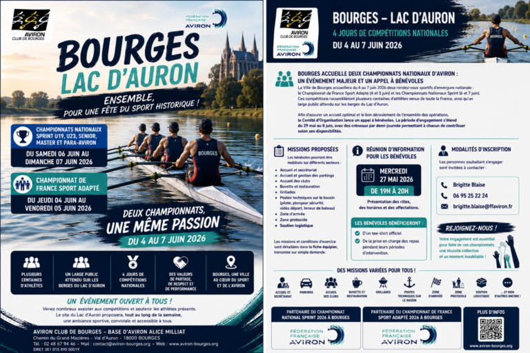 Les championnats nationaux d’aviron recherchent des bénévoles !